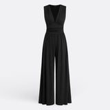 Leonor - Salopetă chic fără mâneci cu pantaloni largi