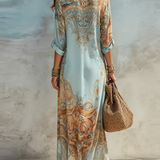 Luisa | Rochie maxi chemisier mediteranean
