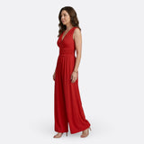 Leonor - Salopetă chic fără mâneci cu pantaloni largi