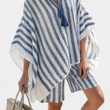 Salomé - Set cu bluză și pantaloni scurți cu dungi