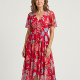 Chloé | Rochie Midi cu Model Abstract